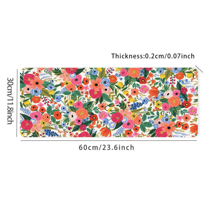 Large Colourful Floral Desk Mat