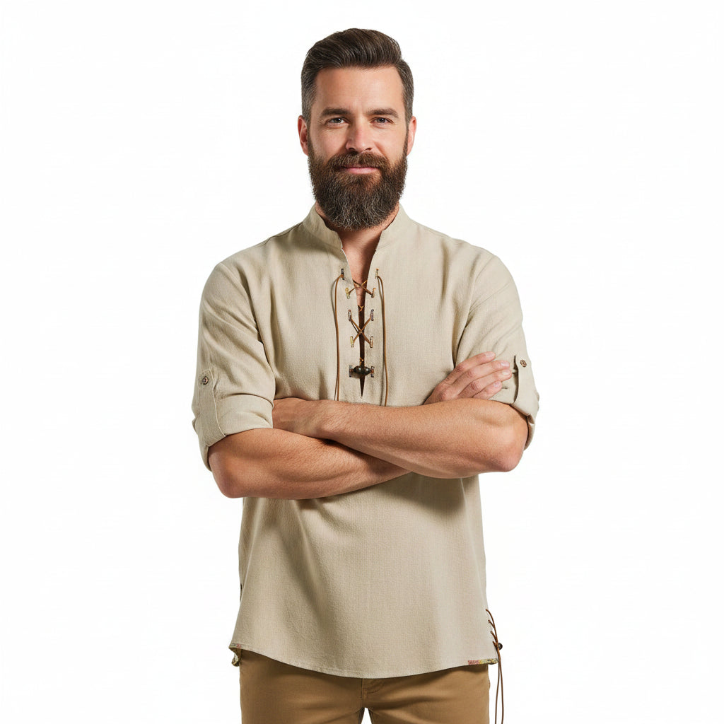 Medieval Men's Tie Front Shirt
