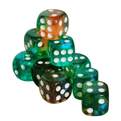 Multi-colour 10 piece 6-sided Dice Set