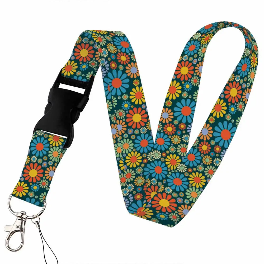 Beautiful Floral Work or School Lanyards