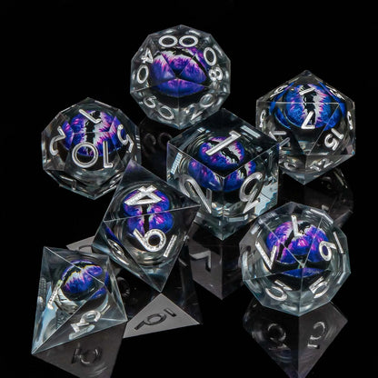 Creepy Eyes Resin Dice Set for DND 7 pieces