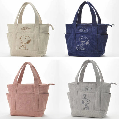Corduroy Tote Bag with Snoopy