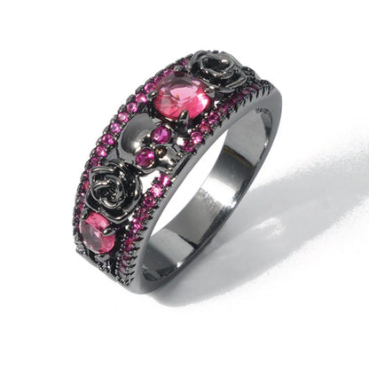 Punk Skull Flower Ring