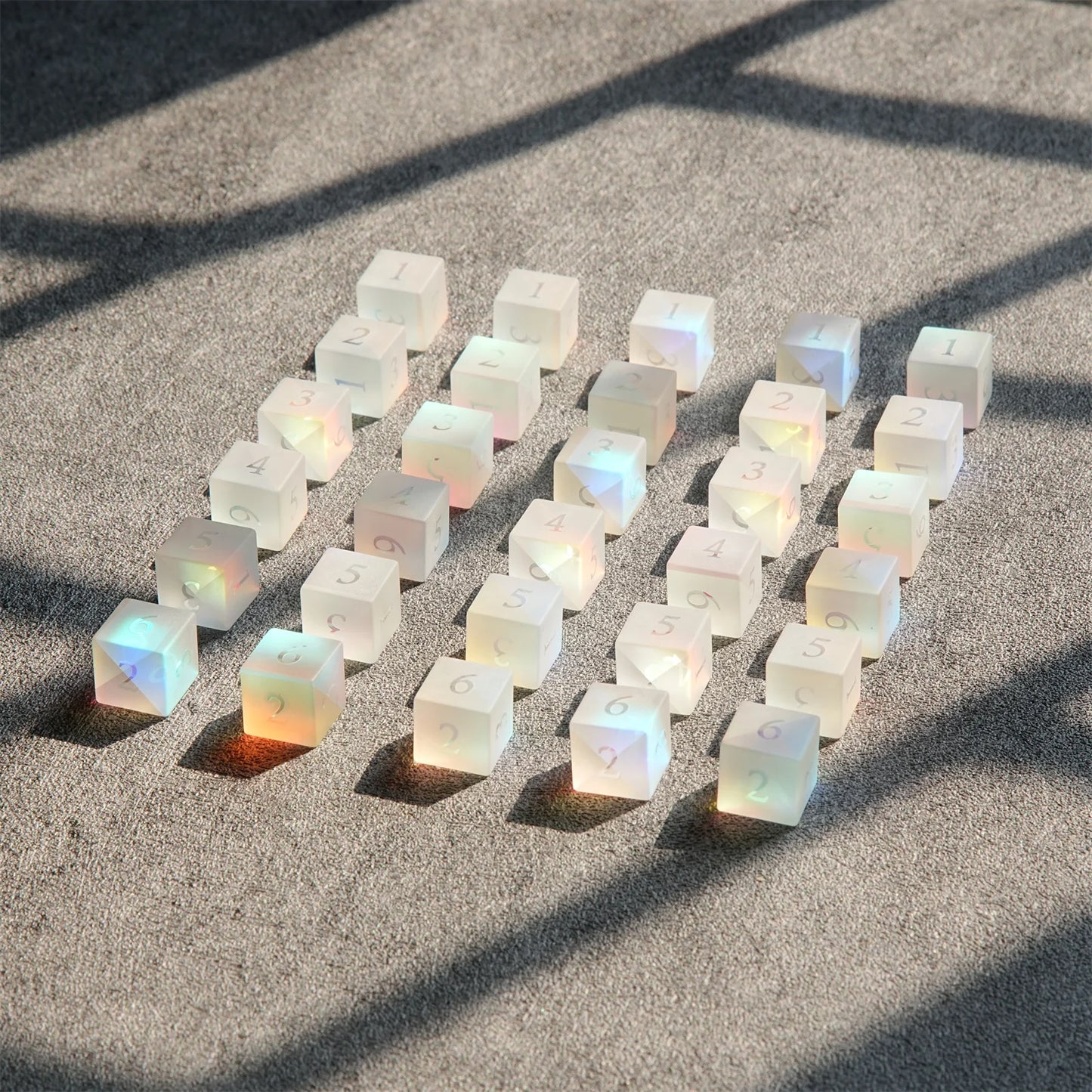 Frosted Rainbow DND Dice Set