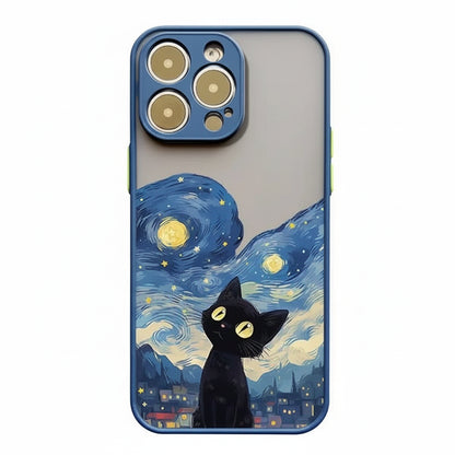 Black Cat Artistic Night Phone Case (for iPhone)