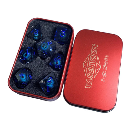Suspended Eyeball 7 Piece Resin Dice Set