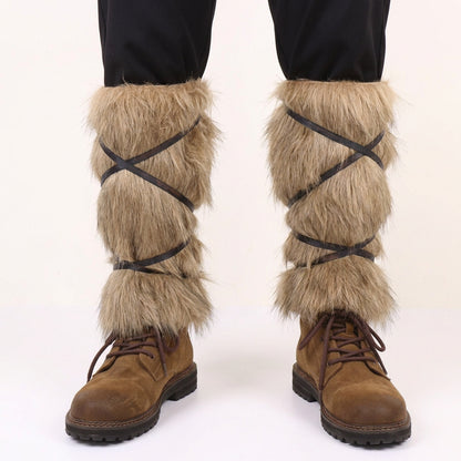 Viking Faux Fur Leg Warmers – Medieval Boot Covers