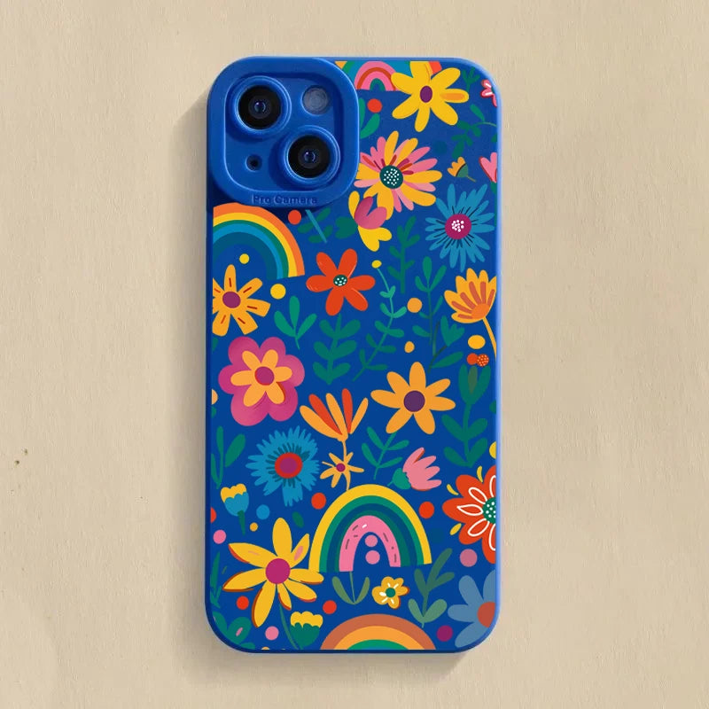 Colourful Flowers Silicone Phone Case (for iPhone)
