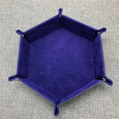 Folding Dice Tray – PU Leather & Velvet Rolling Tray