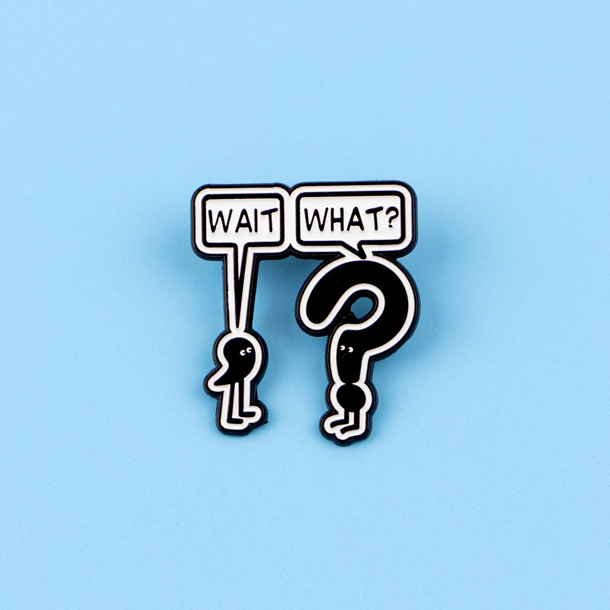 "WAIT WHAT?" Funny Grammar Enamel Pin