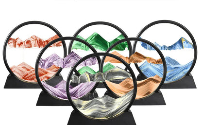 3D Moving Sand Art Glass Desk Stand