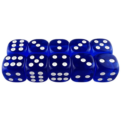 10pcs Transparent Colourful 6-sided Dice Set