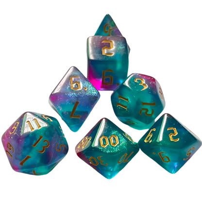 7 Piece Resin Dice Sets - Colourful