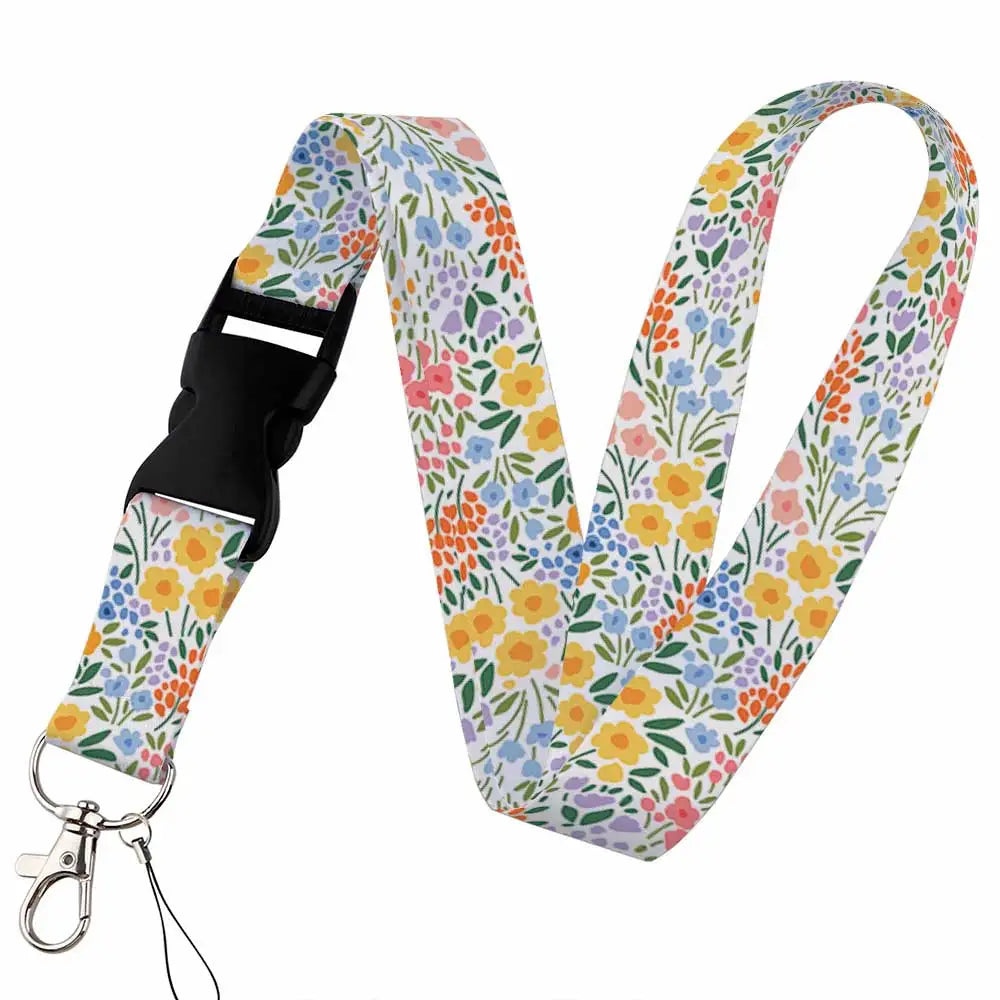Beautiful Floral Work or School Lanyards
