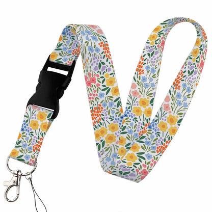 Beautiful Floral Work or School Lanyards
