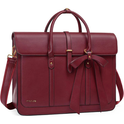 Bow PU Leather Briefcase Laptop Bag