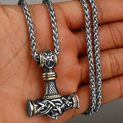 Nordic Viking Thor's Hammer Stainless Steel Necklace