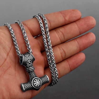 Nordic Viking Thor's Hammer Stainless Steel Necklace