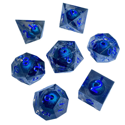 Suspended Eyeball 7 Piece Resin Dice Set