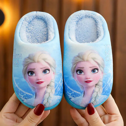 Kids Fluffy Winter Slippers with Elsa