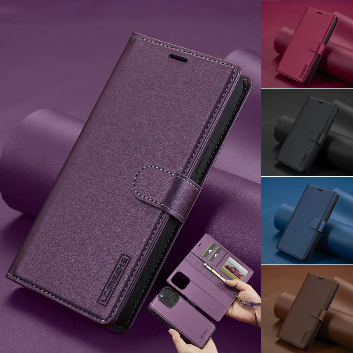 2 in 1 Leather Flip Removable iPhone Case