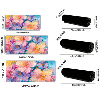 Watercolour Flowers Computer Desk Mat