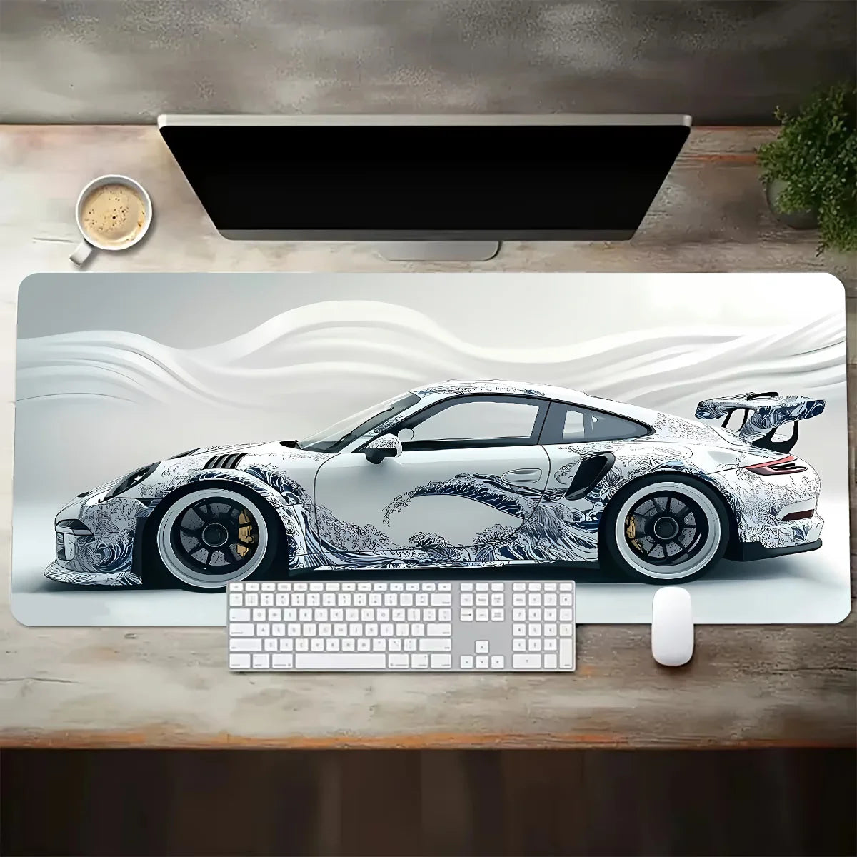 Sports Car Large Computer Desk Mat