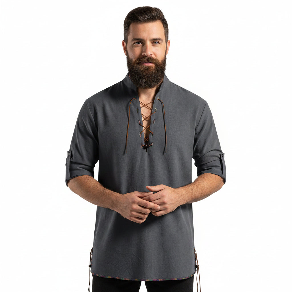 Medieval Men's Tie Front Shirt
