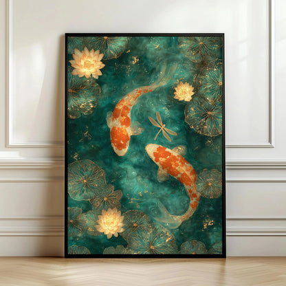 Yin Yang Japanese Koi Canvas Wall Art