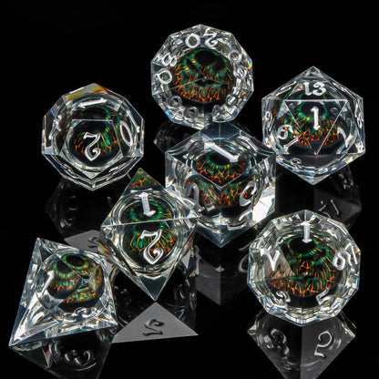 Creepy Eyes Resin Dice Set for DND 7 pieces