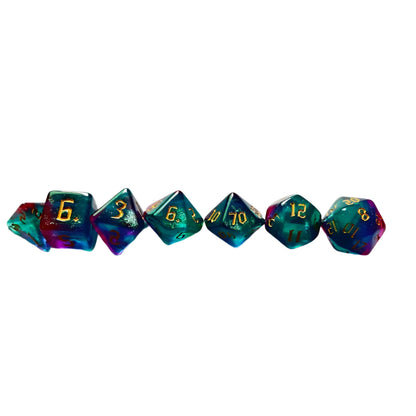 7 Piece Resin Dice Sets - Colourful