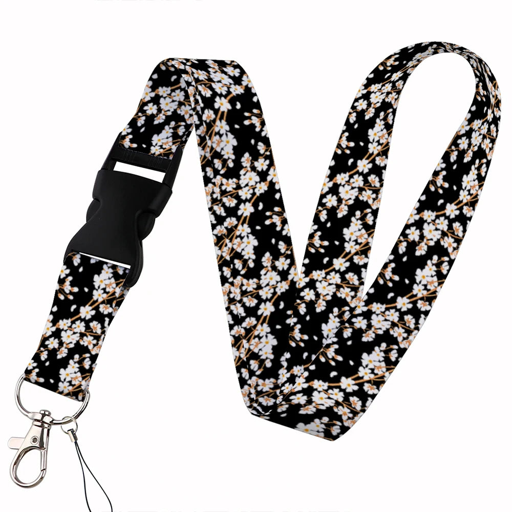 Beautiful Floral Work or School Lanyards