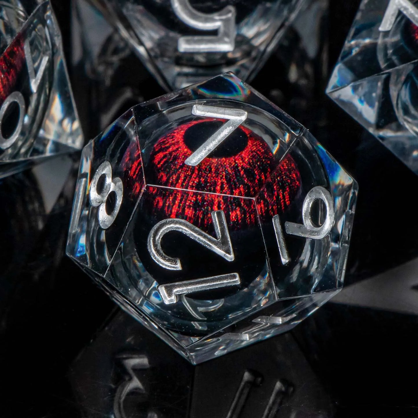 Creepy Eyes Resin Dice Set for DND 7 pieces
