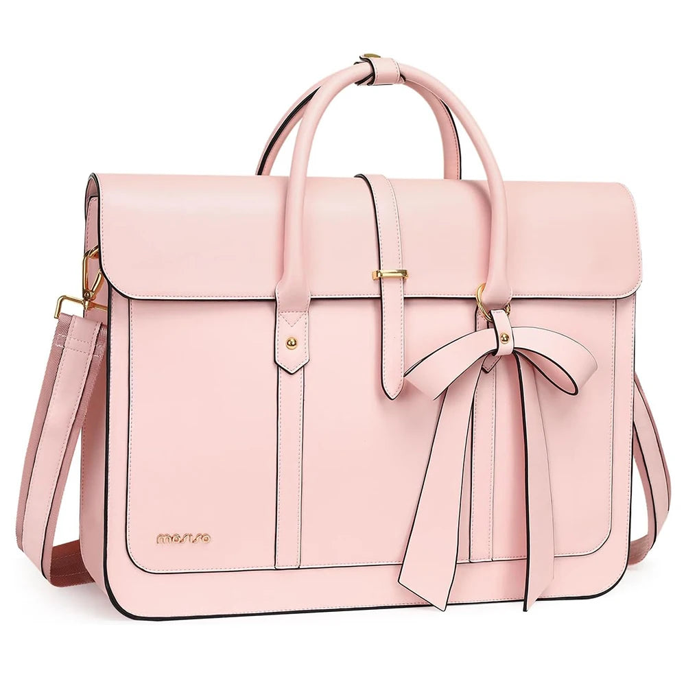 Bow PU Leather Briefcase Laptop Bag