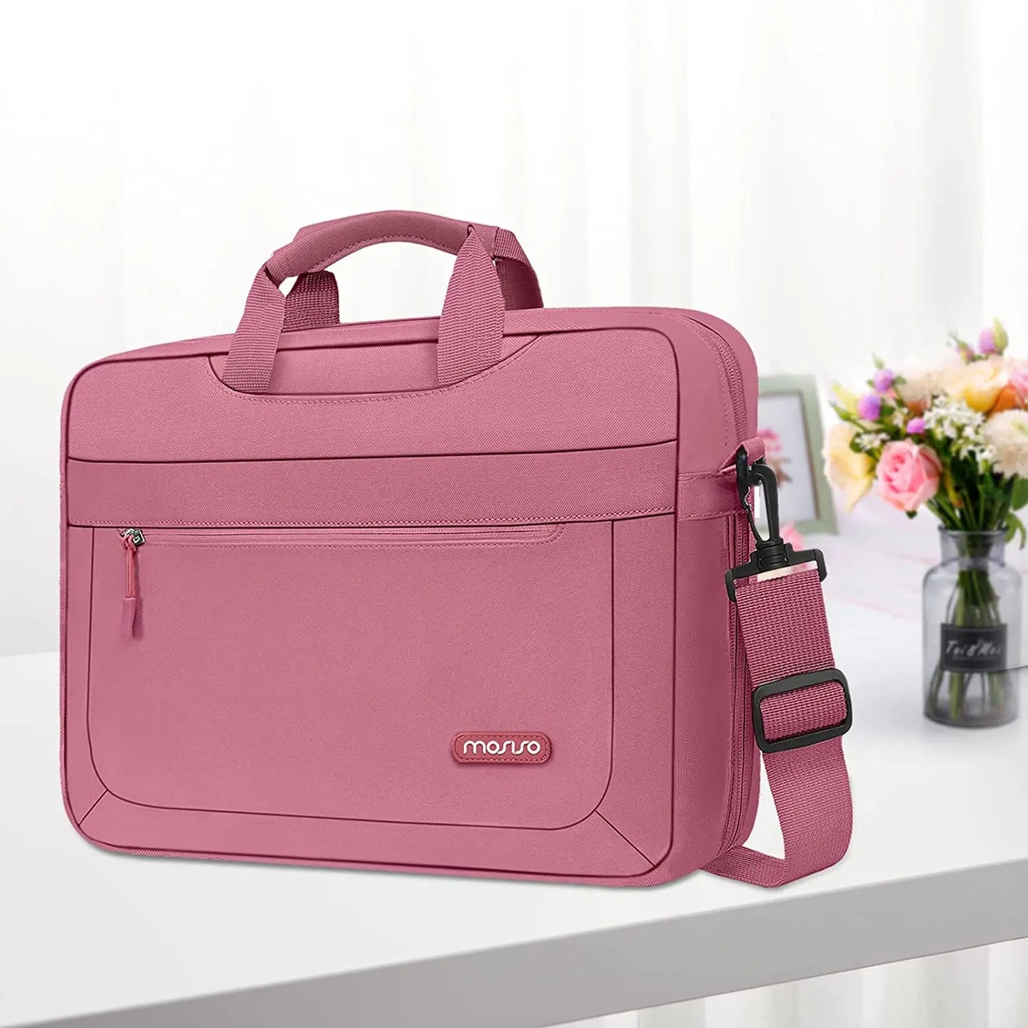Mosiso Solid Colour Office Laptop Shoulder Bag
