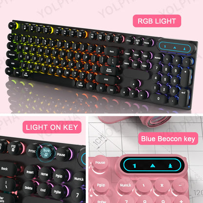 Yolpha Full Wired Ergonomic Gaming Keyboard with Backlighting