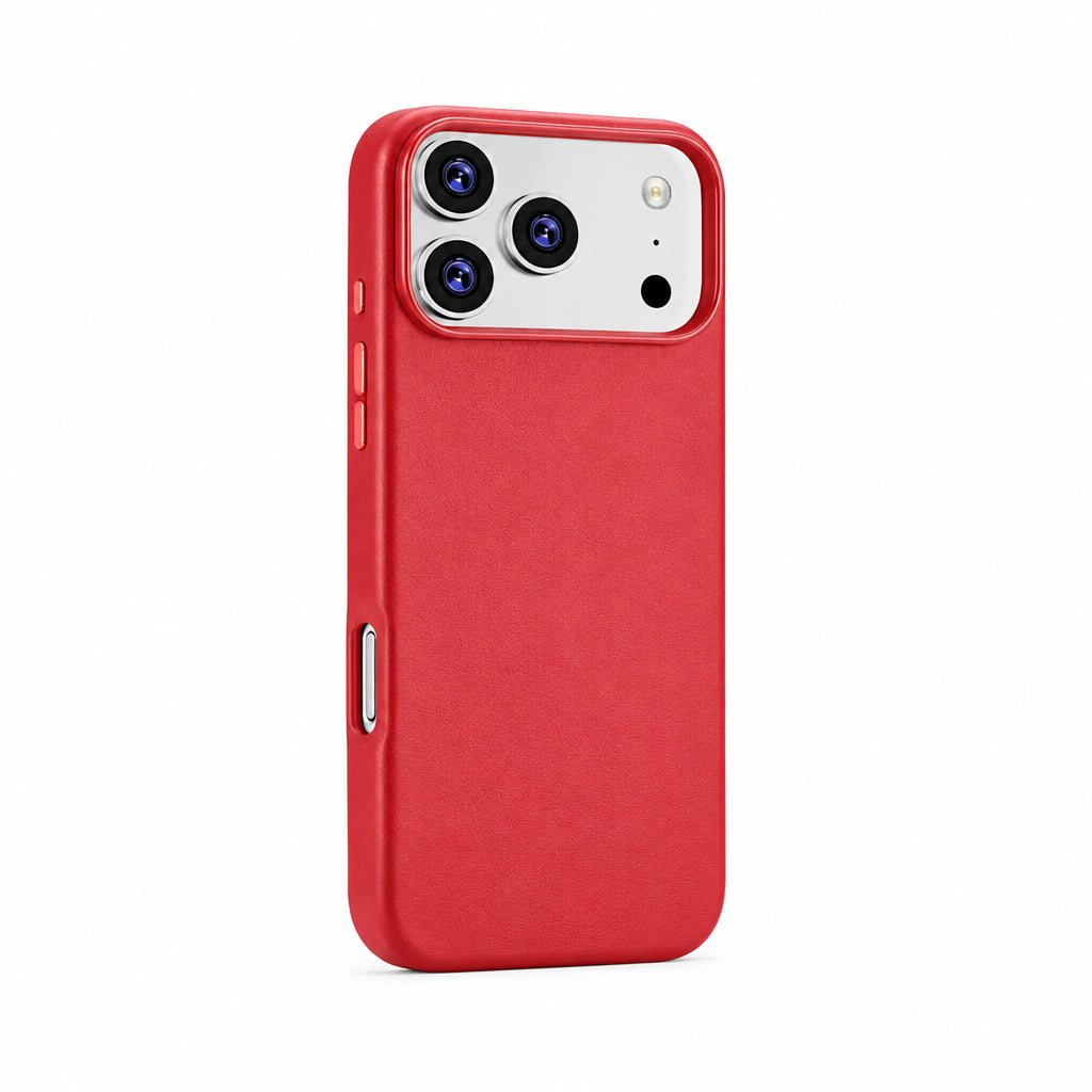 Red magnetic PU leather iPhone case