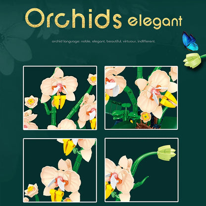 Orchid Bouquet Building Block Set