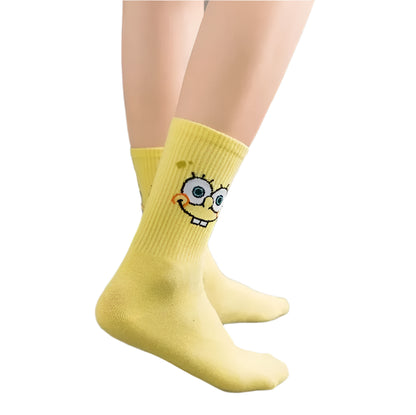 5 pair of Colourful Crew Socks Inspired by SpongeBob