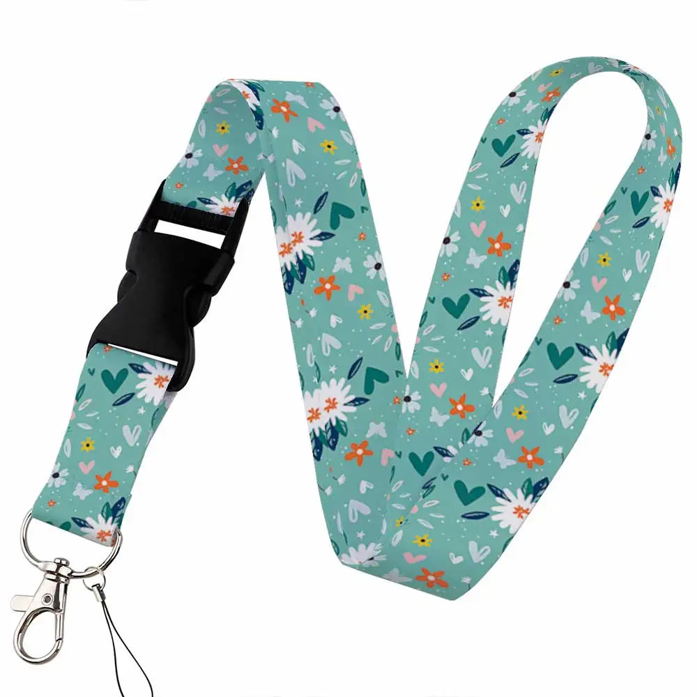 Beautiful Floral Work or School Lanyards