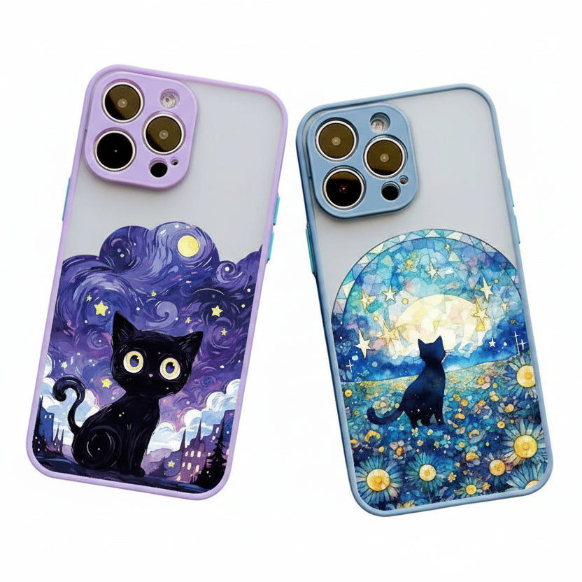 Black Cat Artistic Night Phone Case (for iPhone)
