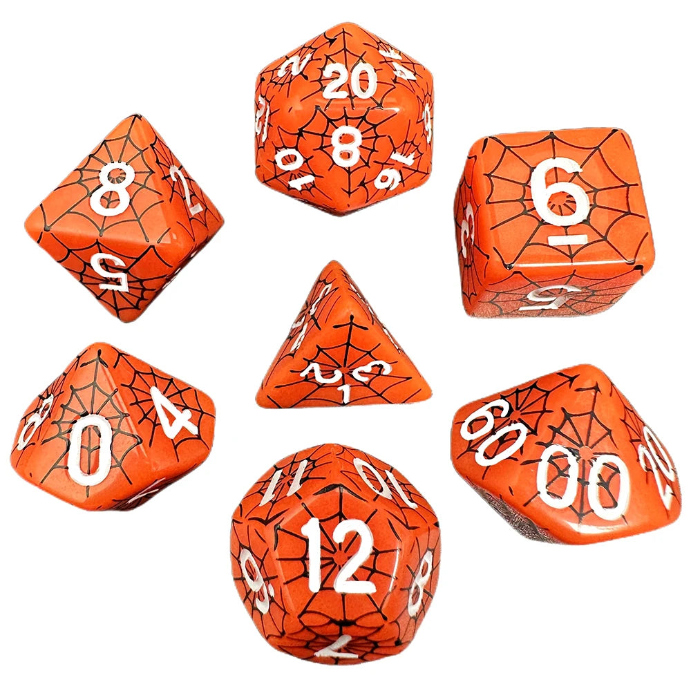 Spiderweb 7 Piece DND Dice Set
