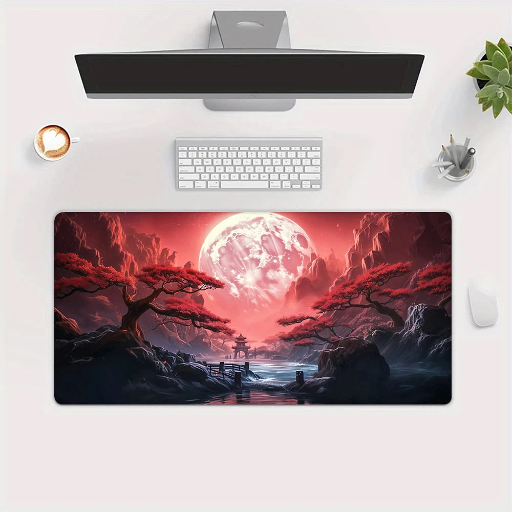 Cherry Blossom Landscape Desk and Keyboard Mat