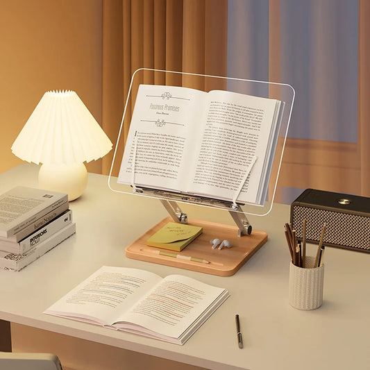 Wooden Tablet or Book Stand with Light