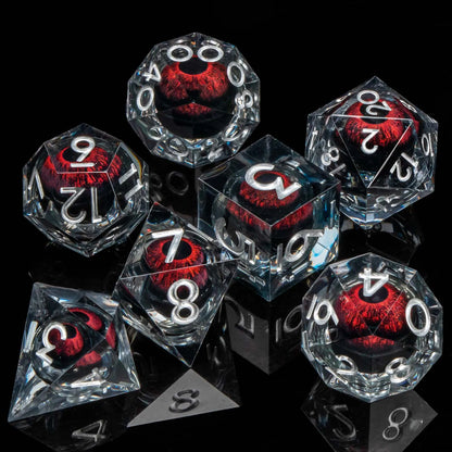 Creepy Eyes Resin Dice Set for DND 7 pieces