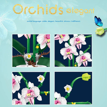 Orchid Bouquet Building Block Set