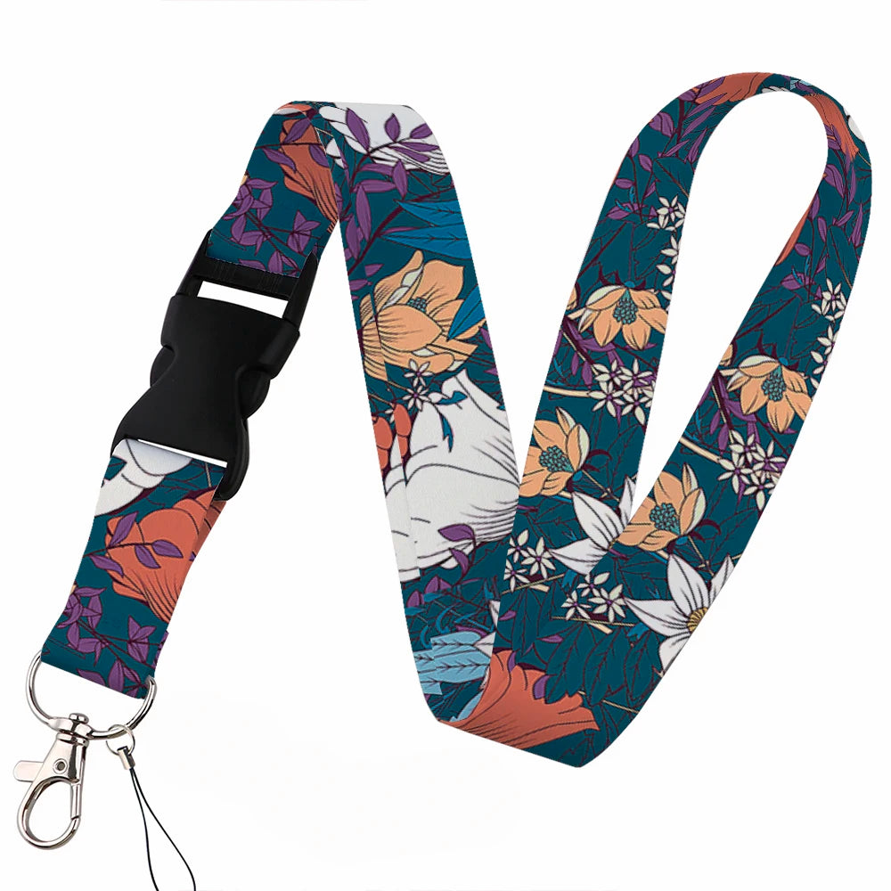 Beautiful Floral Work or School Lanyards