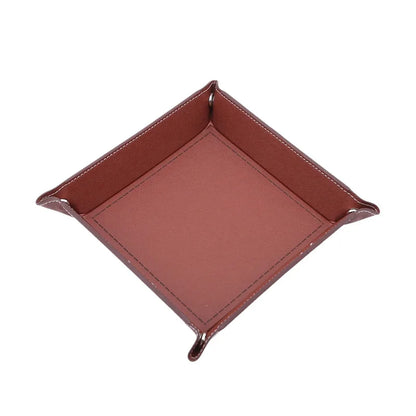 Folding Dice Tray – PU Leather & Velvet Rolling Tray