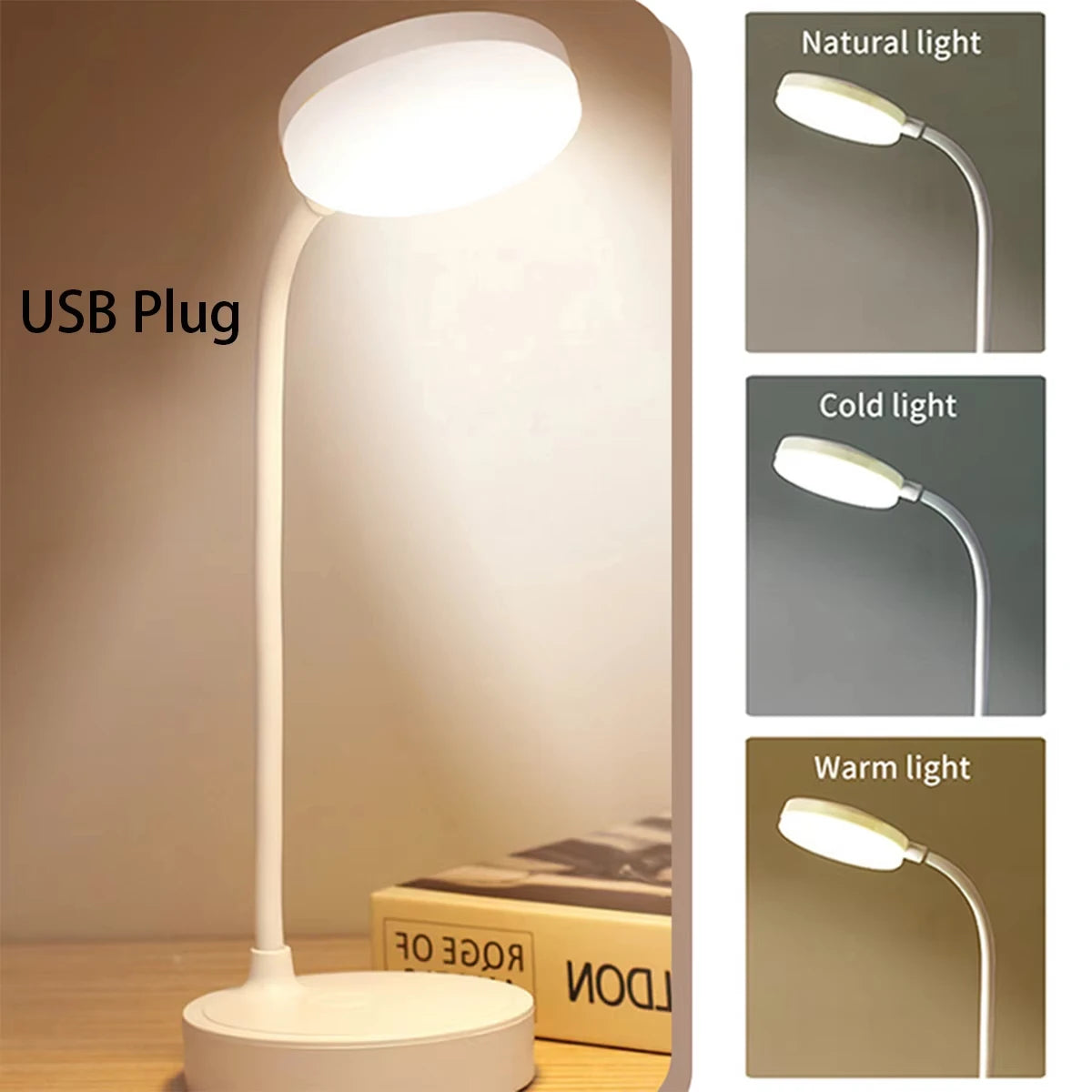Portable LED Tri-Colour Desk Lamp