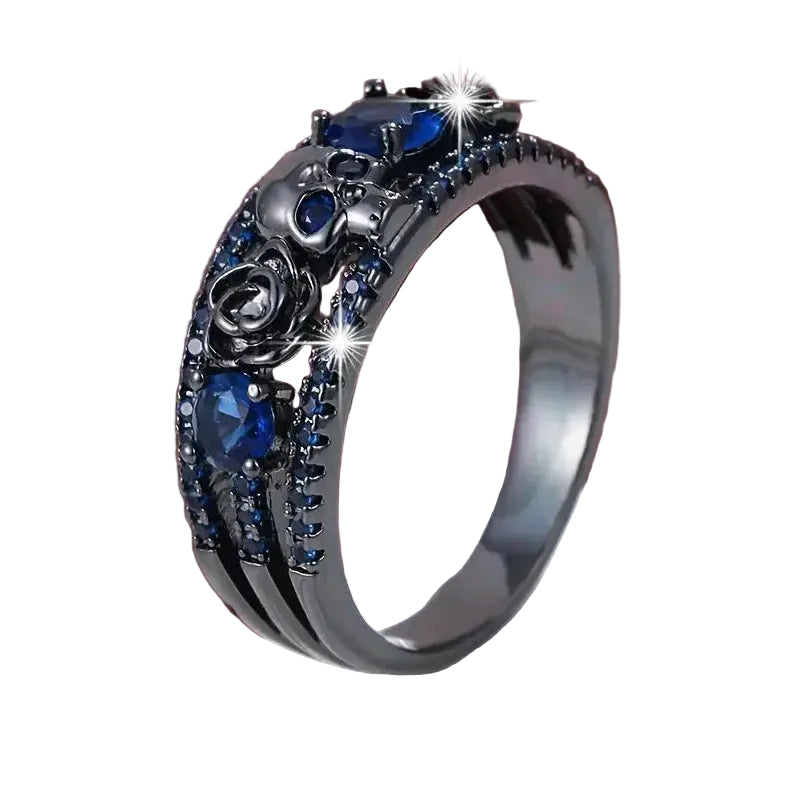 Punk Skull Flower Ring